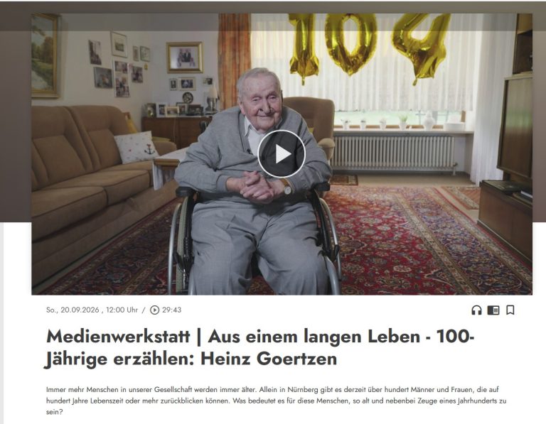 Der 104jährige Heinz Goertzen im Franken Fernsehen